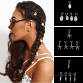 Little Dread Locks Fixações de cabelo para tranças Trança de cabelo Anel de trança Feather Charm Spring Clip Acessórios de cabelo